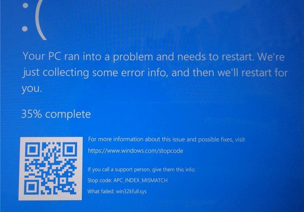 APC_INDEX_MISMATCH –   Windows 10 crash durante la stampa di file e documenti